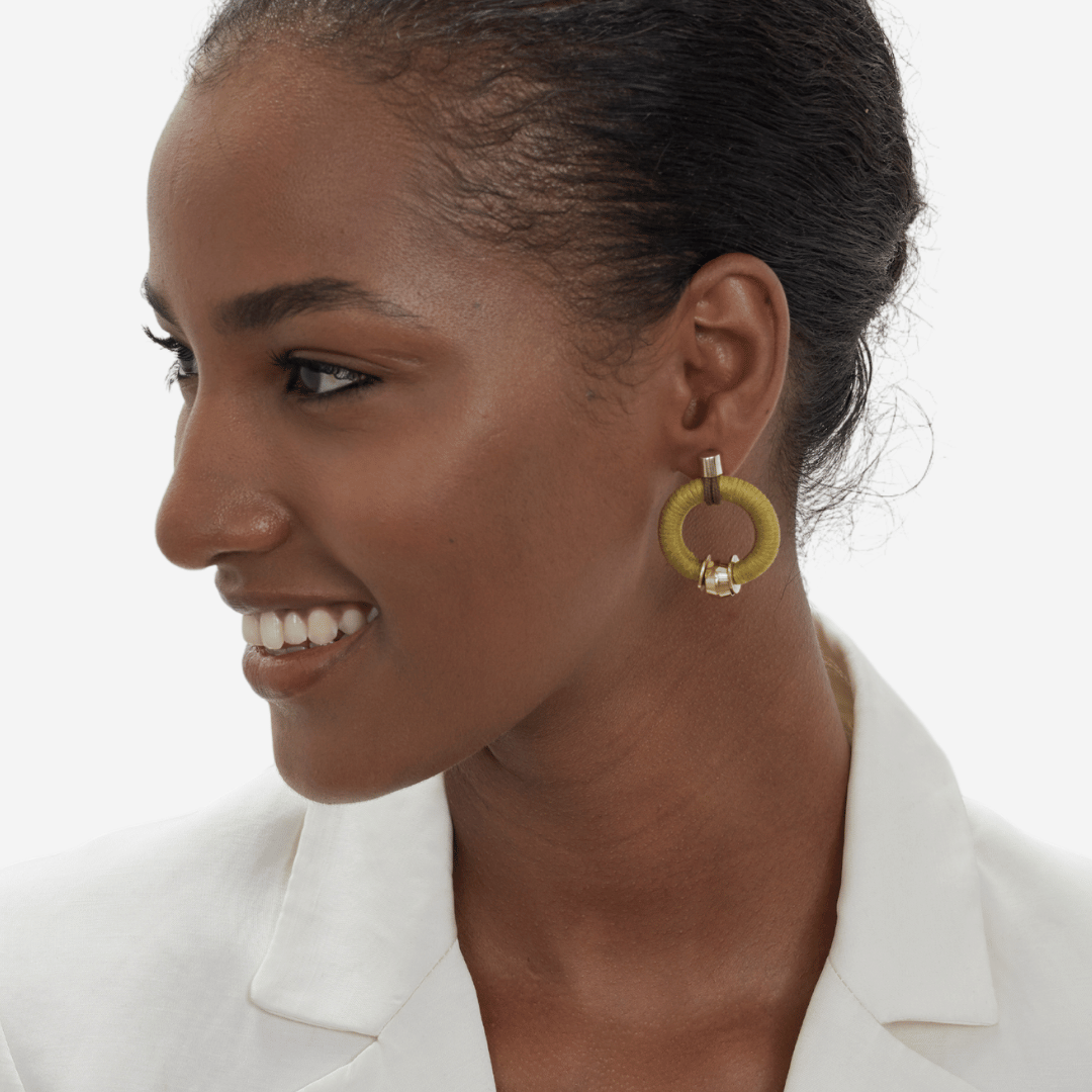 PICHULIK | Joule Brass and Rope Colourful Earrings 