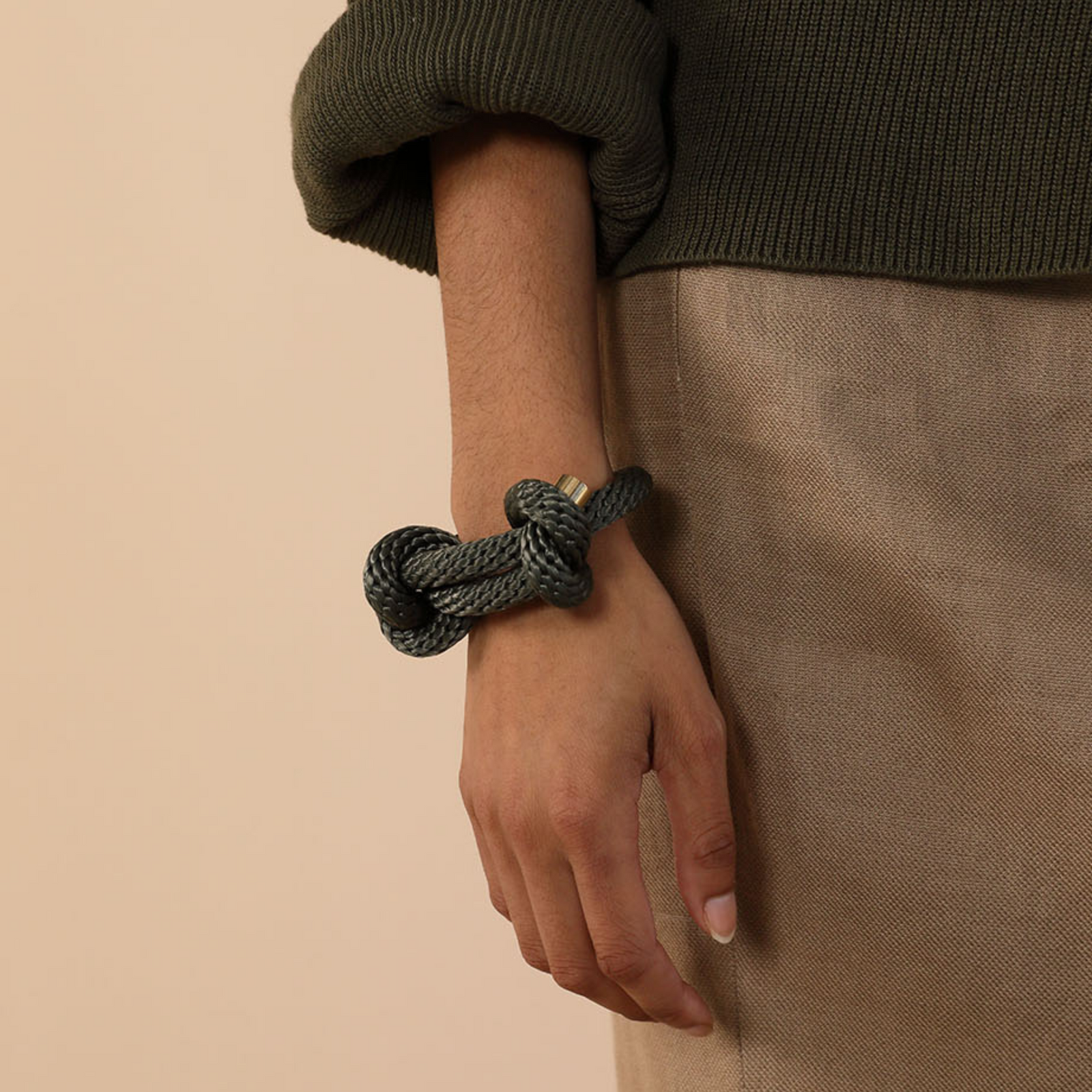 Pichulik | Sacred Knot Bracelet Olive with Brass and Rope
