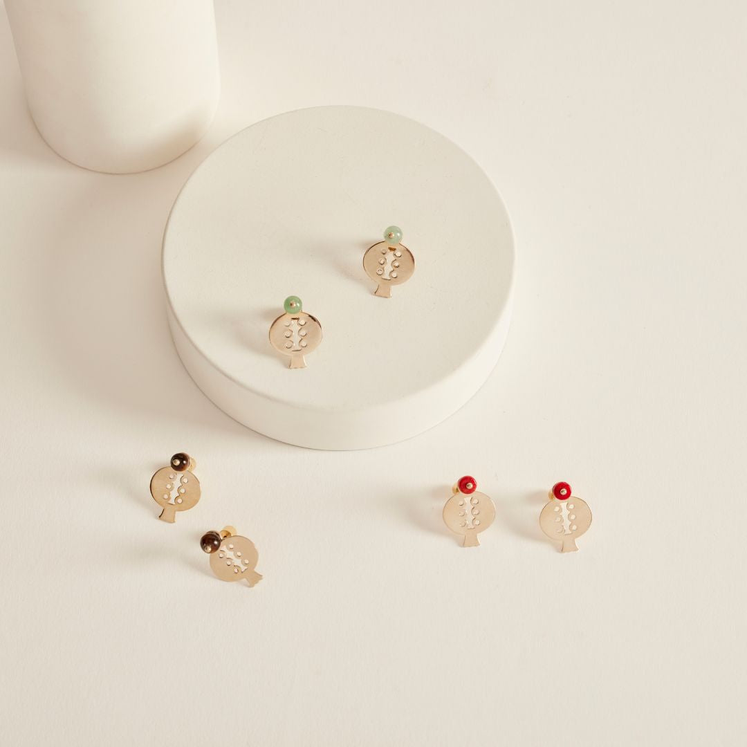 PICHULIK | Sephos Brass and Gem Stone Earrings