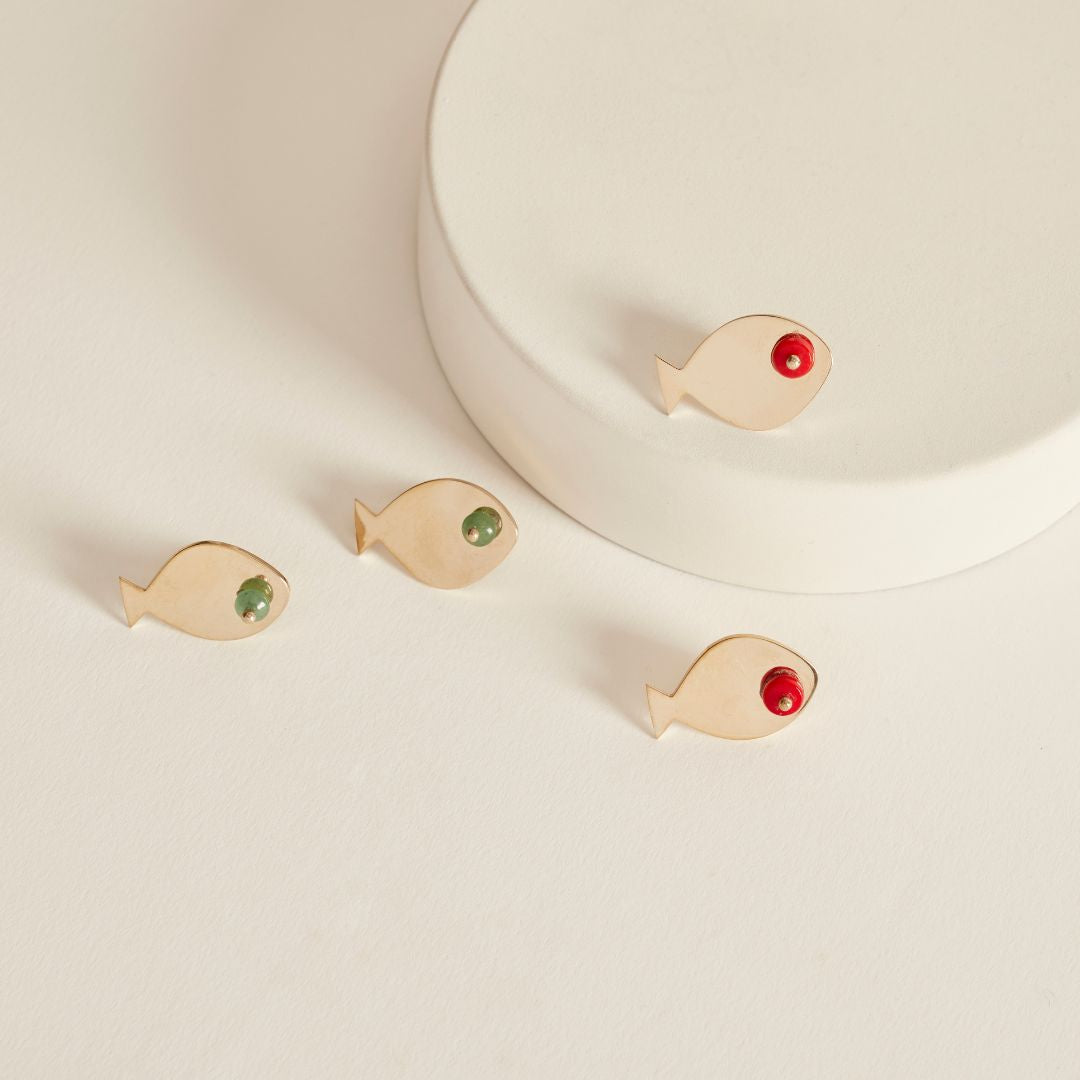 PICHULIK | Mina brass and Gem Stone Earrings