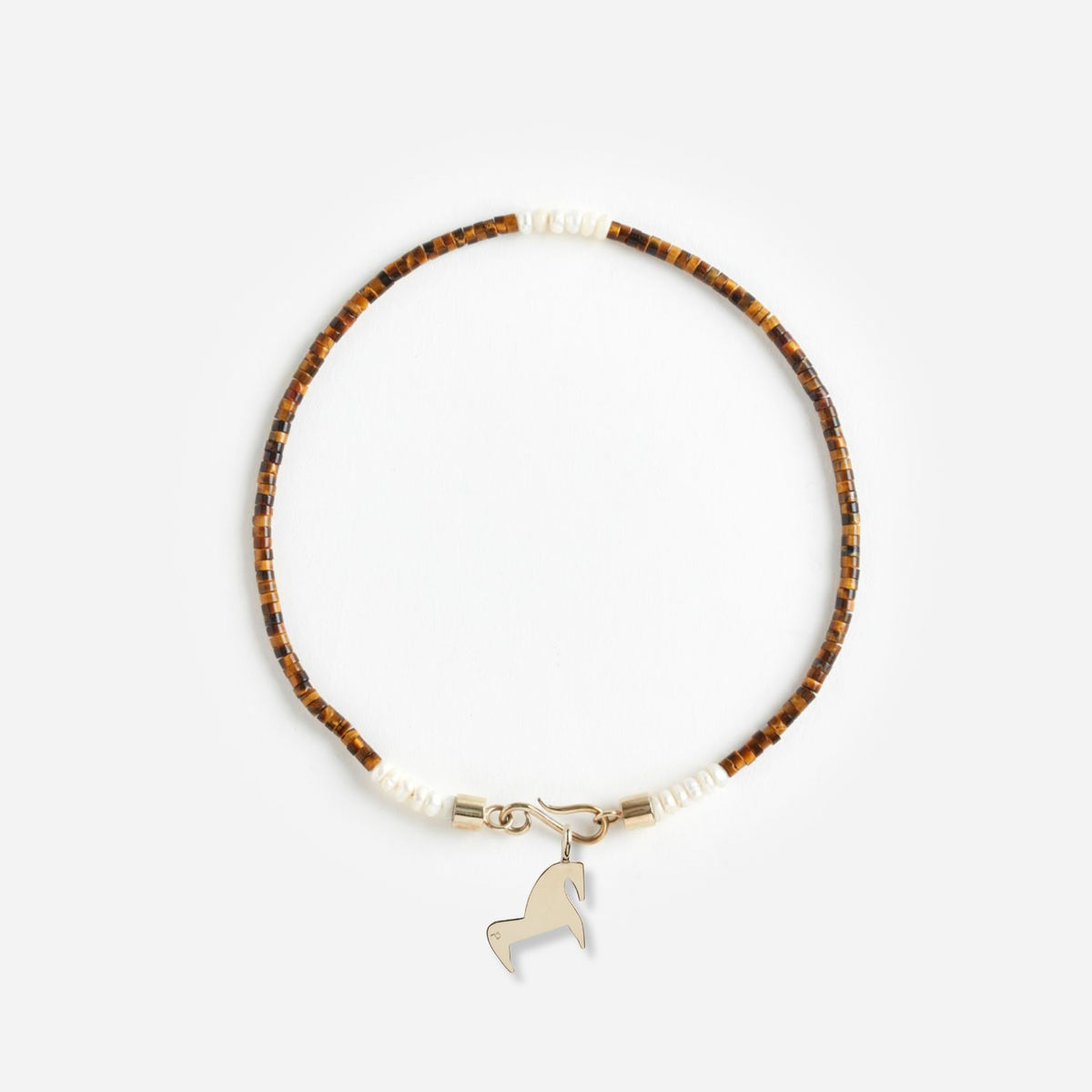 PICHULIK | Brass Horse Charm with Gemstone Necklace