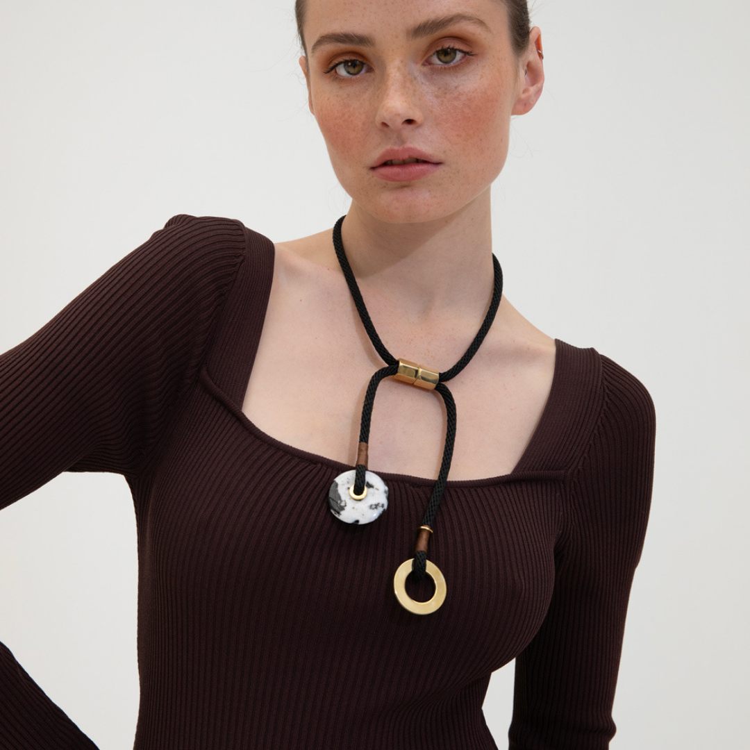 PICHULIK | Oshun Jasper Gem Stone and Rope Necklace