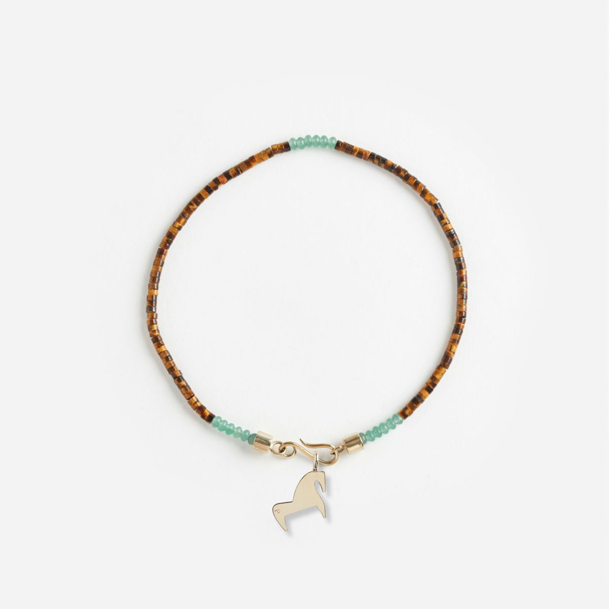 PICHULIK | Brass Horse Charm with Gemstone Necklace