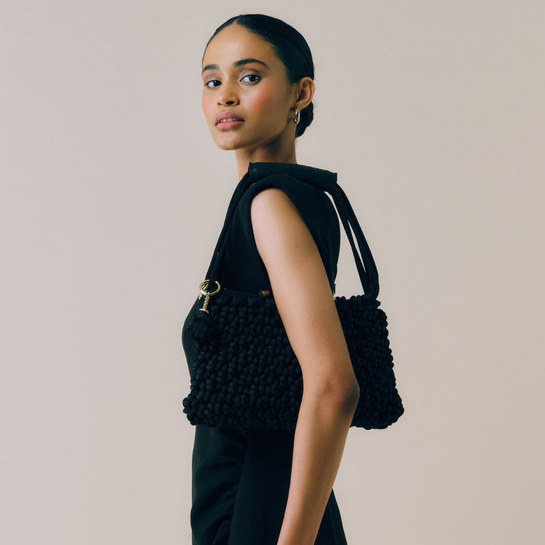 PICHULIK | Mermaid Bag Handwoven Rope Black