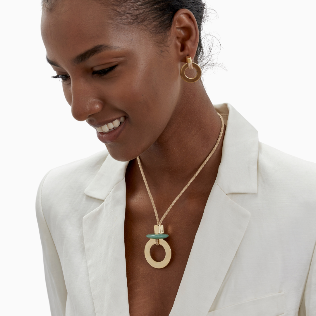 Pichulik | Noor Adjustable  Brass &amp; Rope Pendant