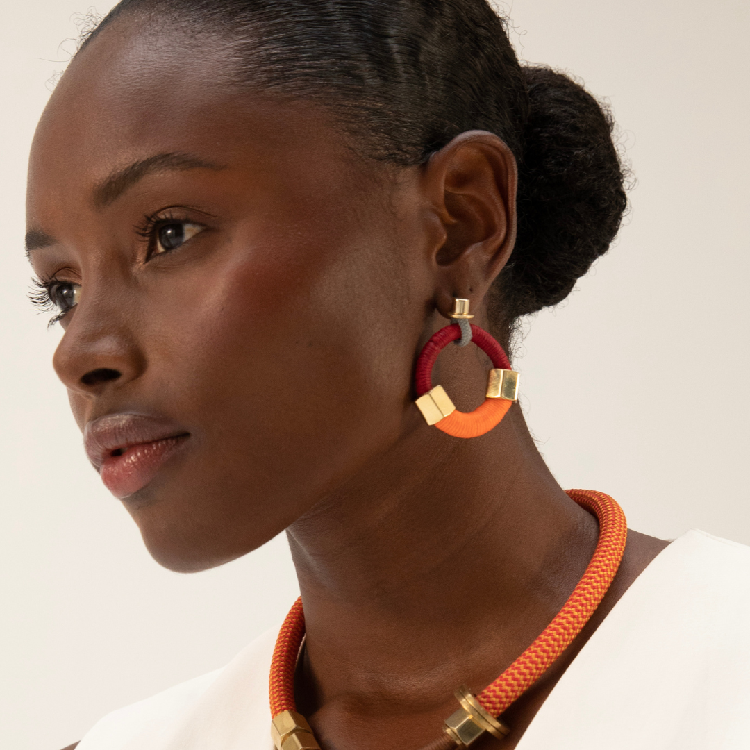 PICHULIK | Lucchi Rope and Brass Colourful Earrings