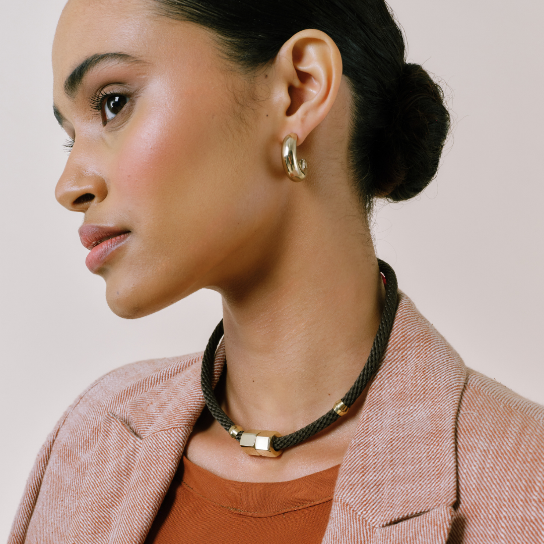 PICHULIK | Crescent Hoop Earrings Brass