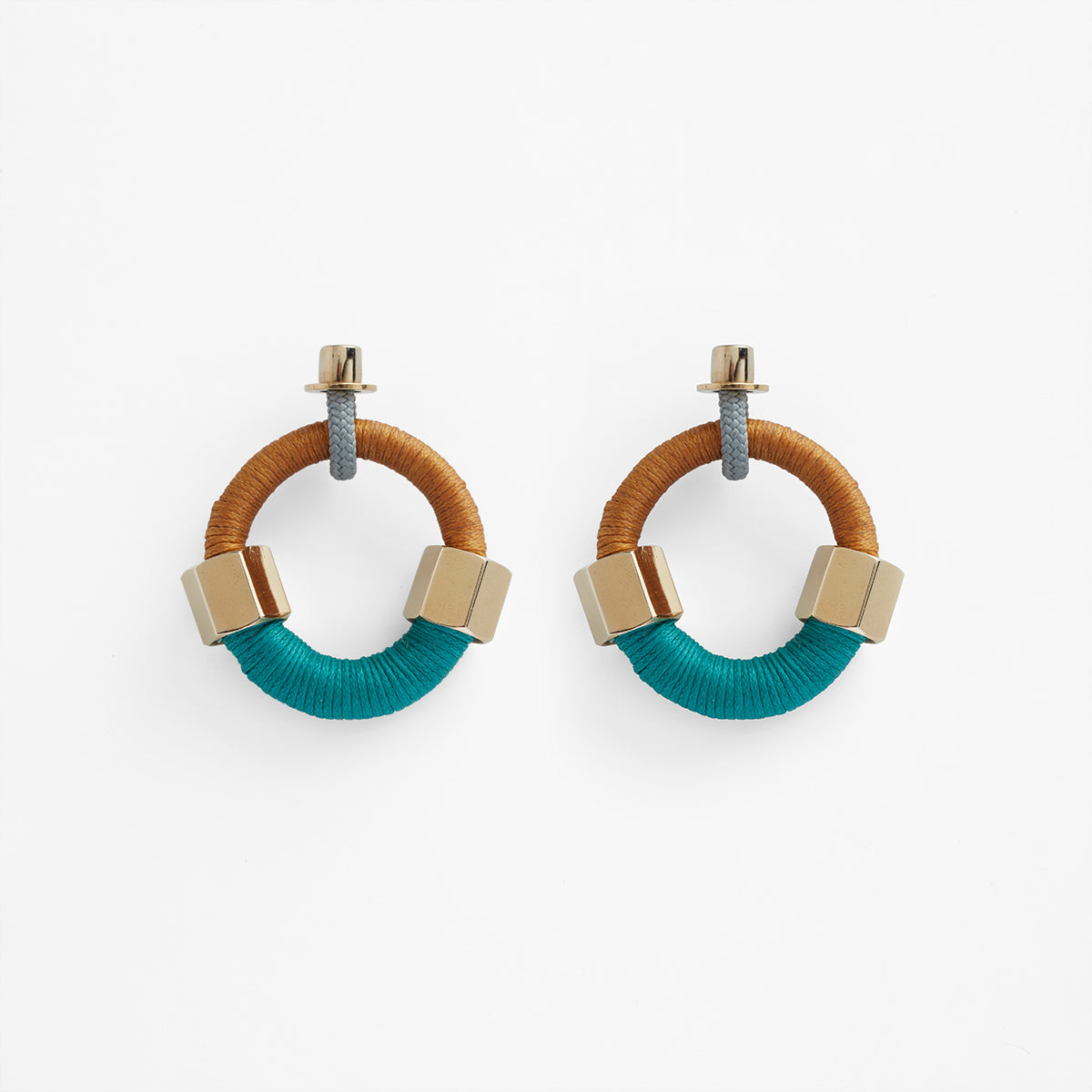 PICHULIK | Lucchi Rope and Brass Colourful Earrings