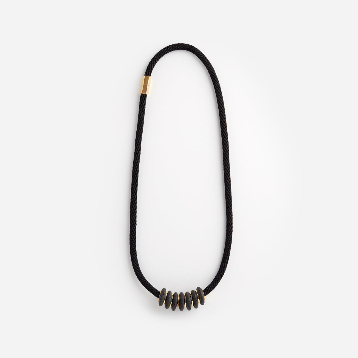 PICHULIK | Magma Necklace Rope, Brass and Lava Stone