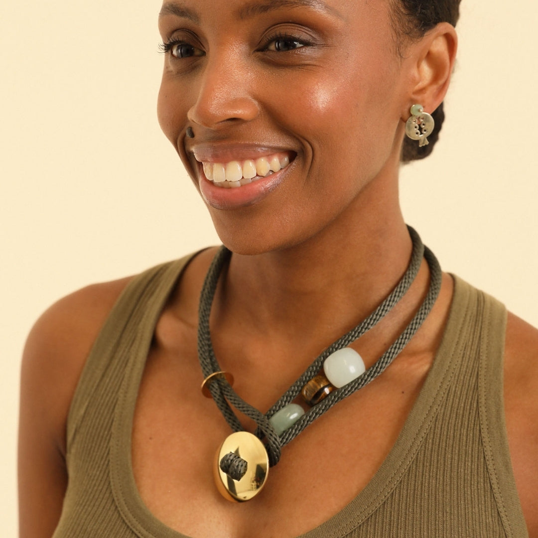 PICHULIK | Sephos Brass and Gem Stone Earrings