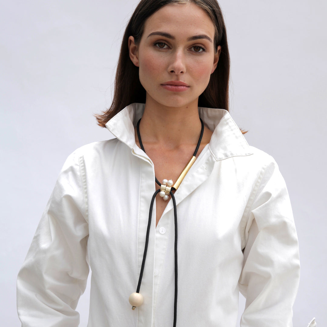 PICHULIK | Pearl and Brass Ichiyo Necklace