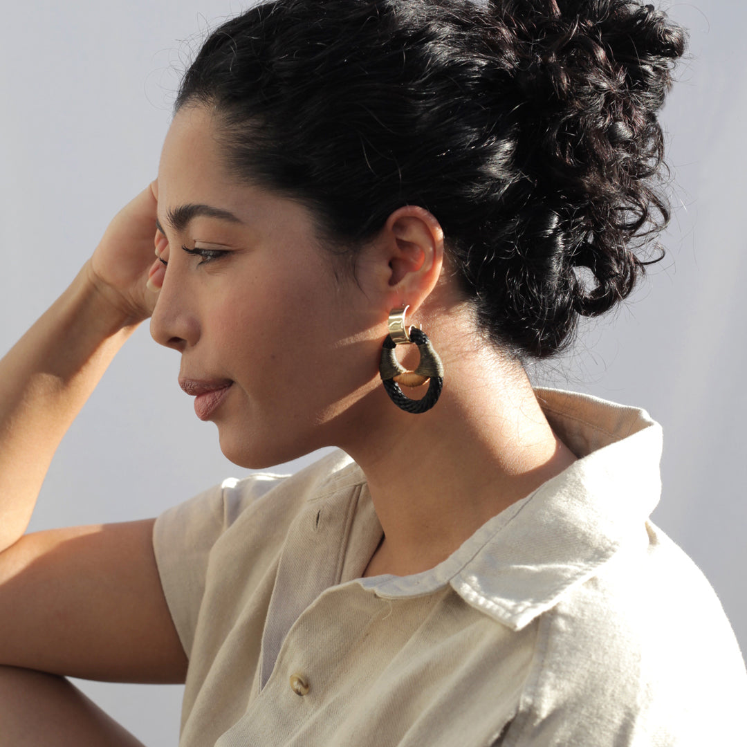 PICHULIK | Vessel Brass and Rope Earrings
