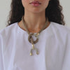 Pichulik | Rope and Brass Astarte Horn Necklace Beige 