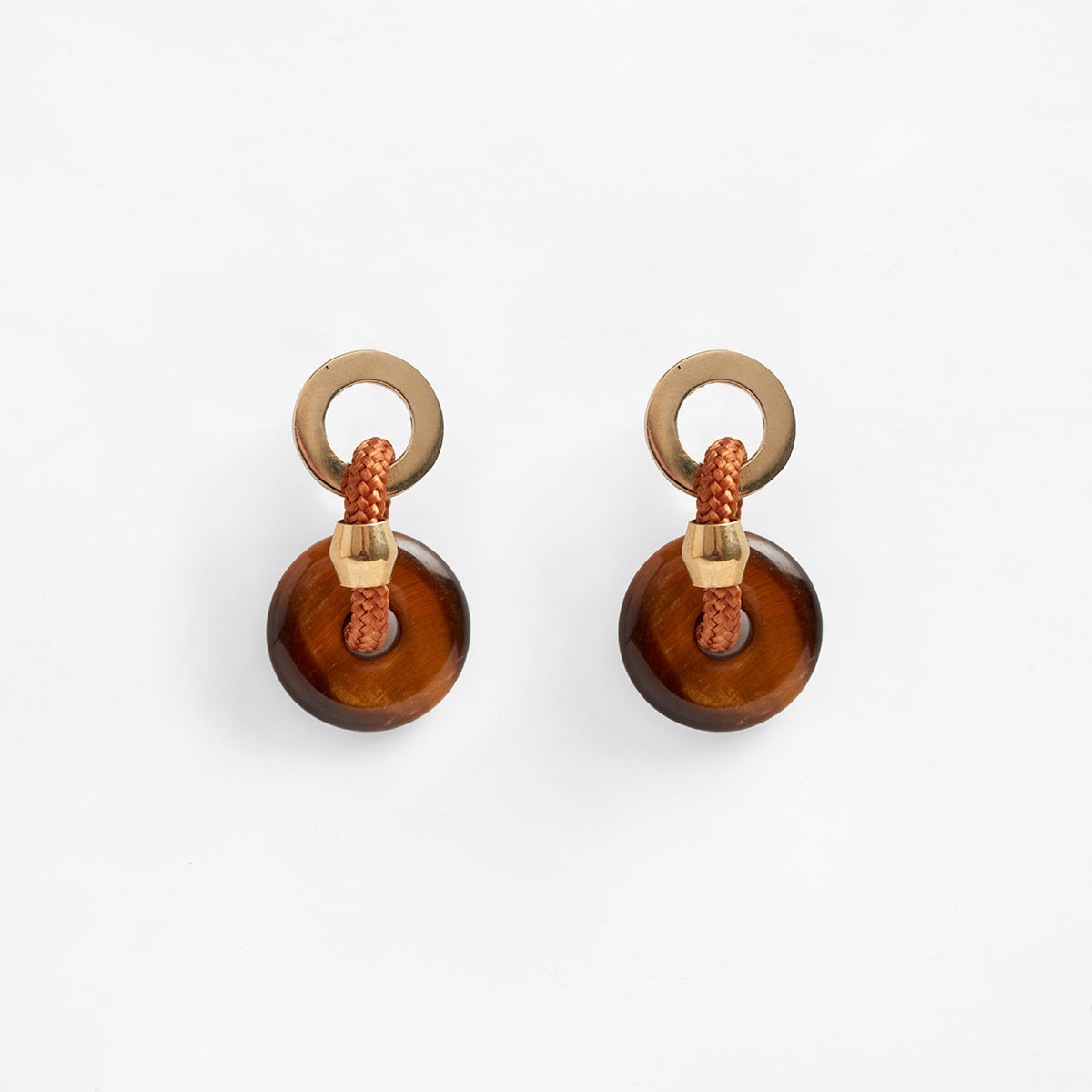 PICHULIK | Stone, Brass And Rope Raku Earrings
